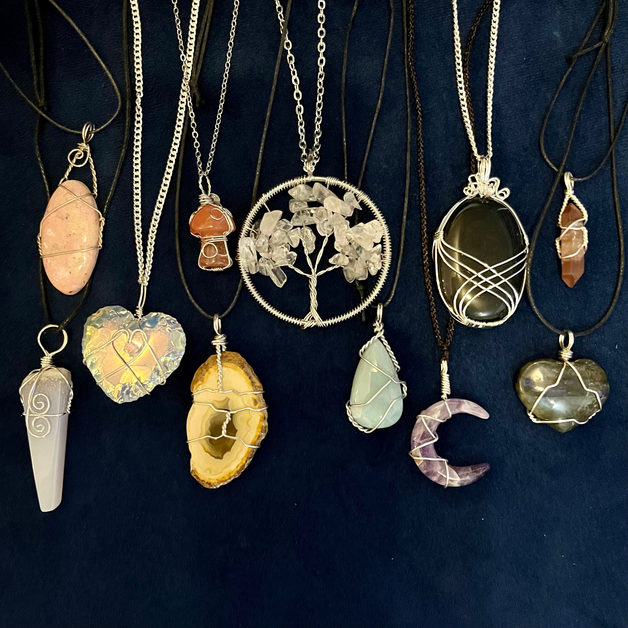 Wire wrapped 2025 rock necklace