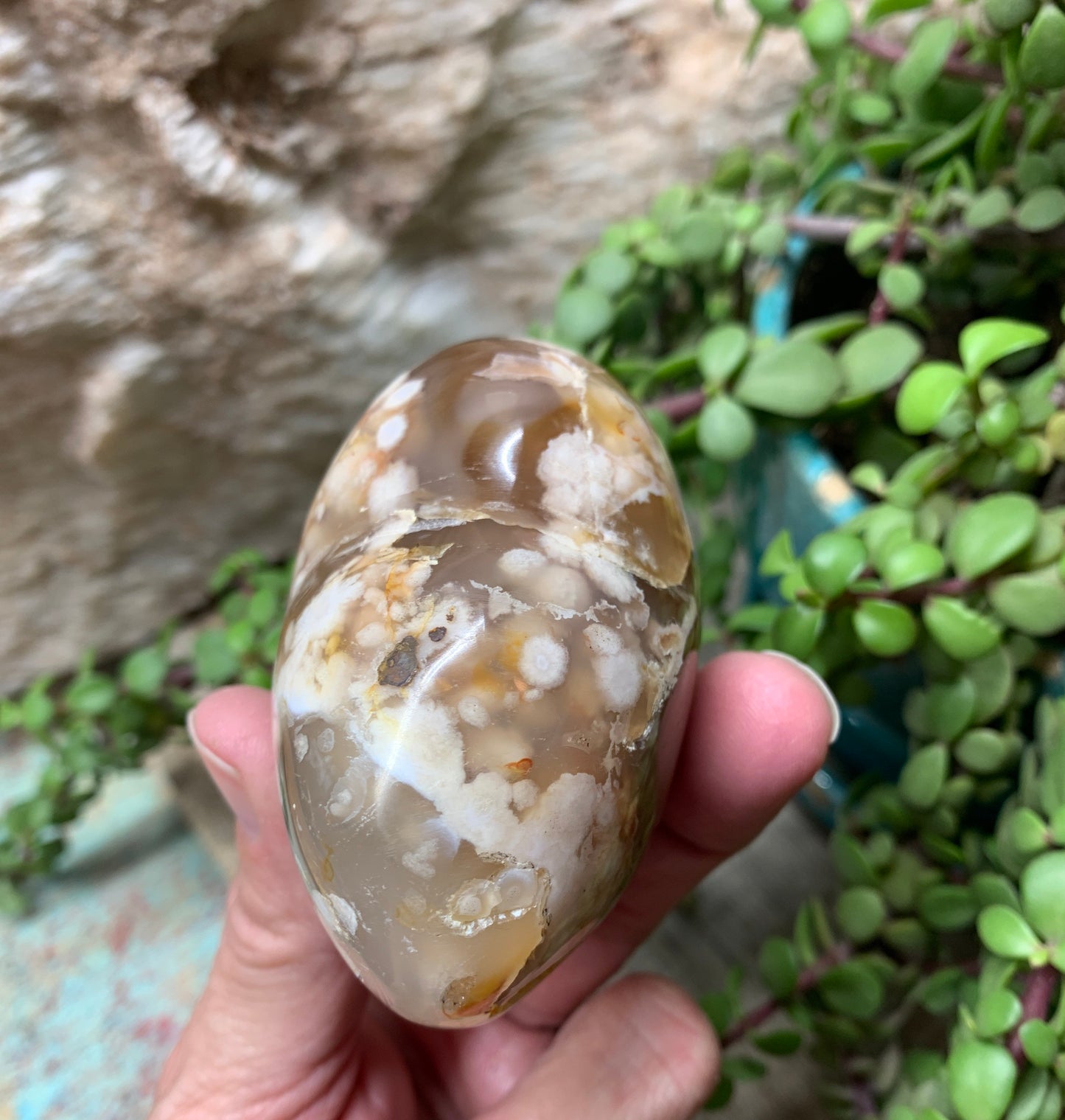 Flower Agate Cherry Blossim Heart , Supply for Crystal Grid, Home Decor or Crafts HRT 0308