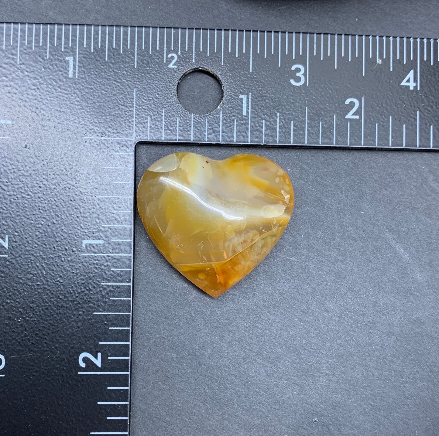 Carnelian Agate Quartz Puffy Heart, Beautiful, Polished, Creativity Stone, Passion, Manifesting Abundance (Approx. 1 1/2”) HRT-0258