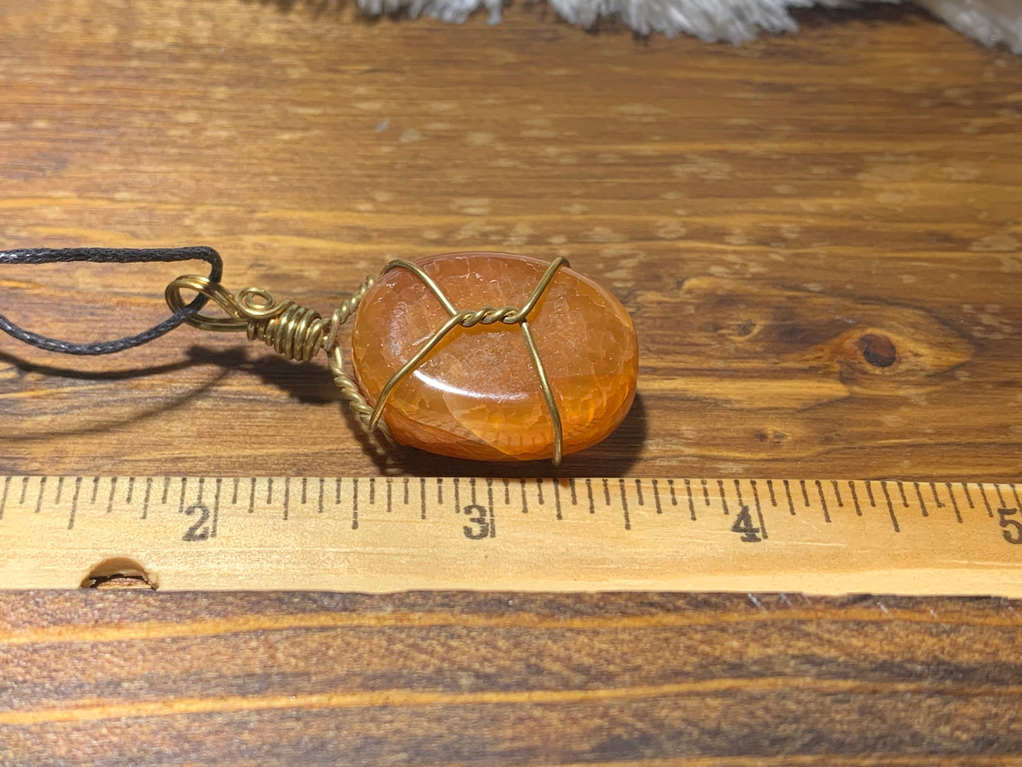 Fire Agate Wire Wrapped Necklace HOT-0223