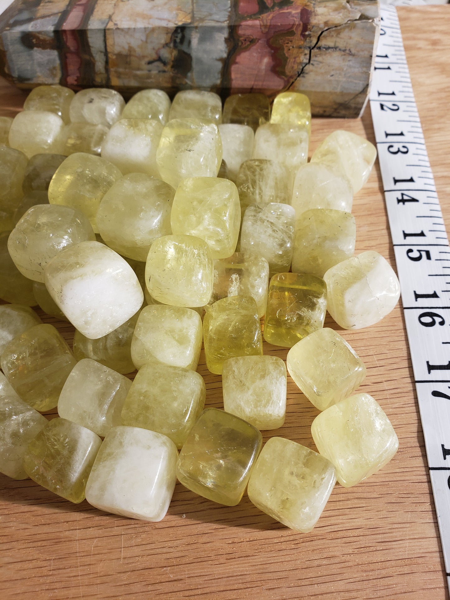 Citrine Cube, Tumbled, Polished (Approx 5/8" Cube) Polished Stone BIN-1381