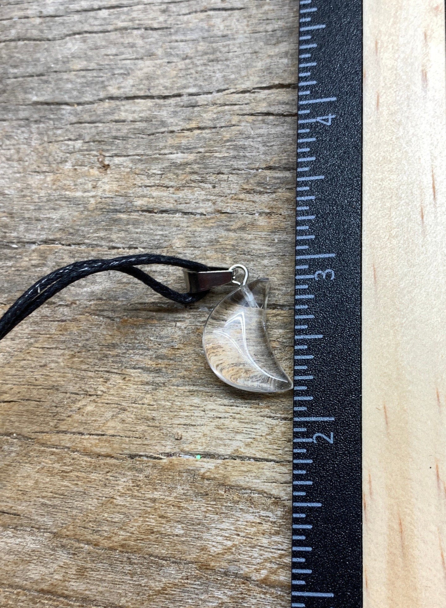 Clear Quartz Moon Necklace HOT-0591