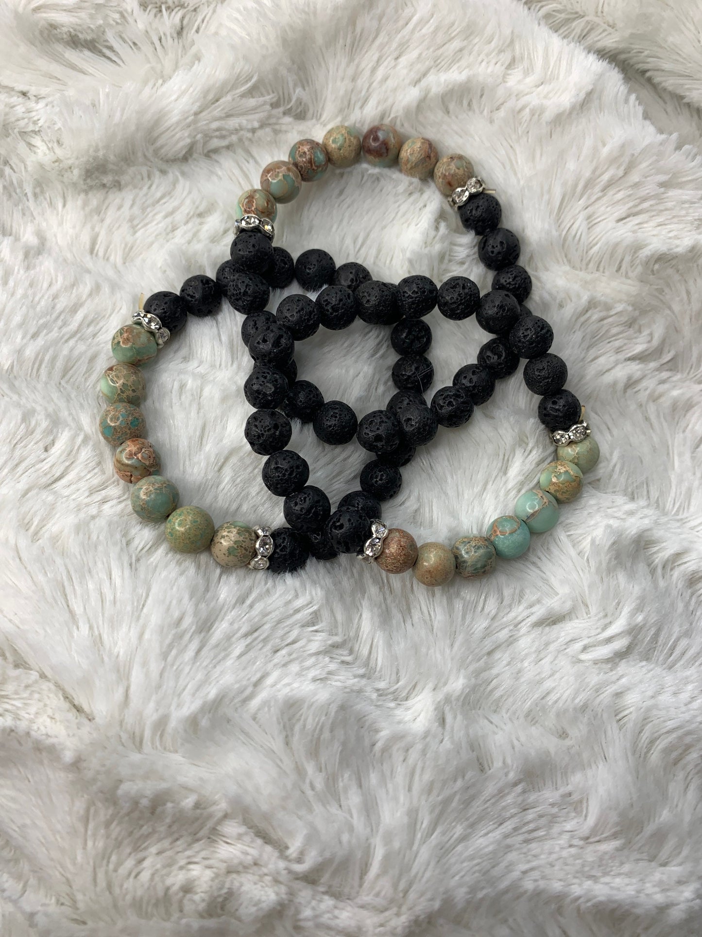 African Turquoise & Lava Bracelet BRC-0018