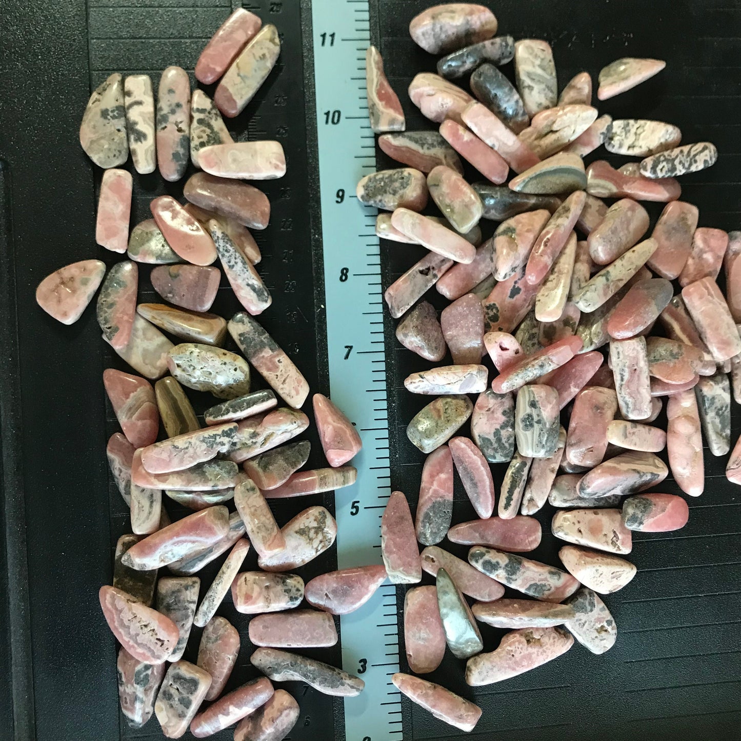 Rhodochrosite, Polished Tumbled Stone (Approx 3/4" -1 1/8" long) Polished Pink Stone, for Wire Wrapping or Crystal Grid Supply BIN-0719