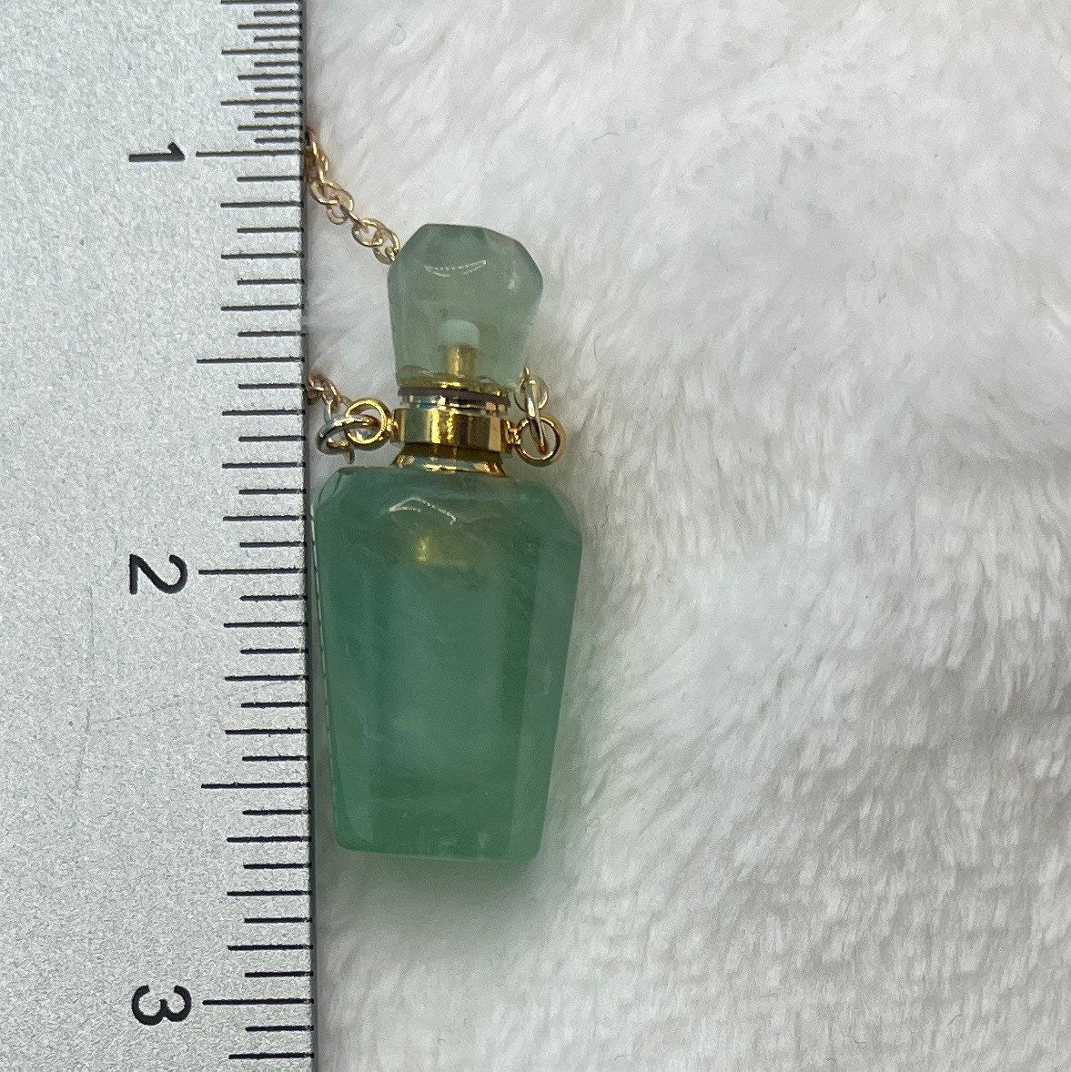 Green Aventurine Potion Bottle Necklace with Screw On Cap NCK-2640