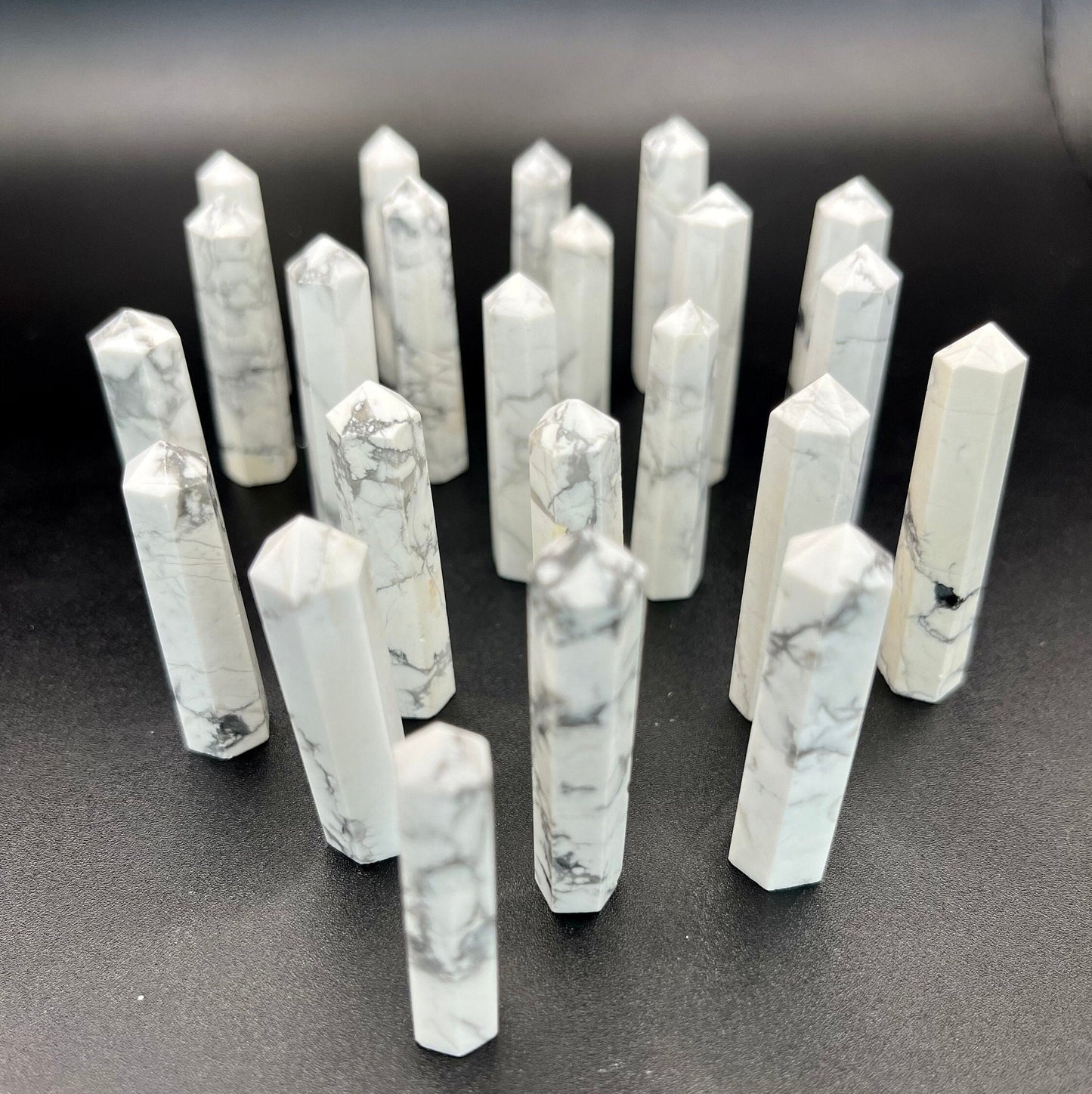 Howlite Obelisk, Small (Approx. 1 3/8” - 1 5/8”) 0869