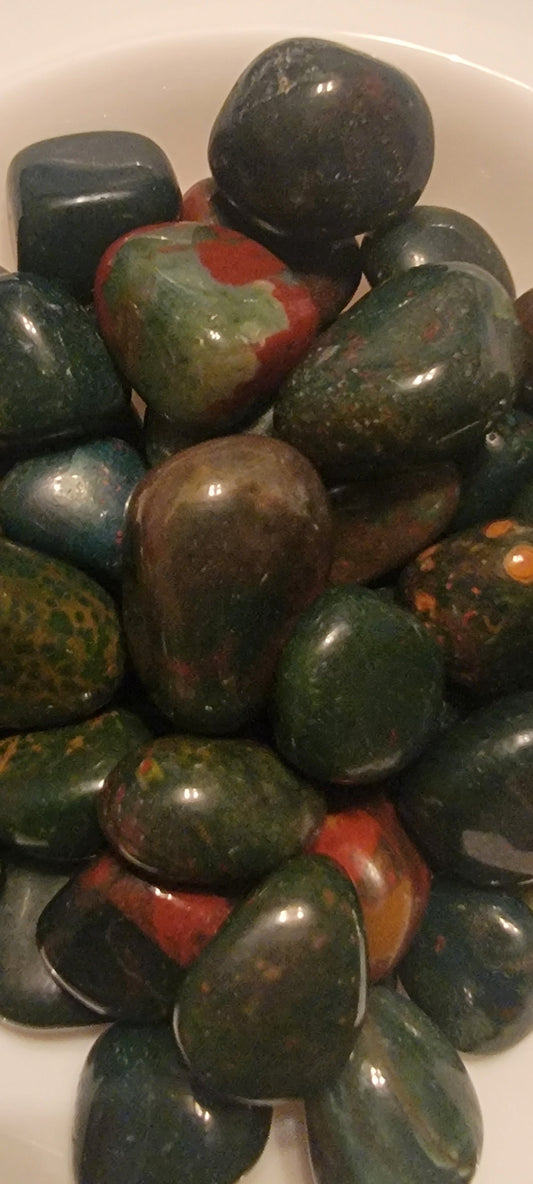 African Blood Agate Tumbled Stone, 1 Pound Bag (Approx. 20-30 mm) WT-0001