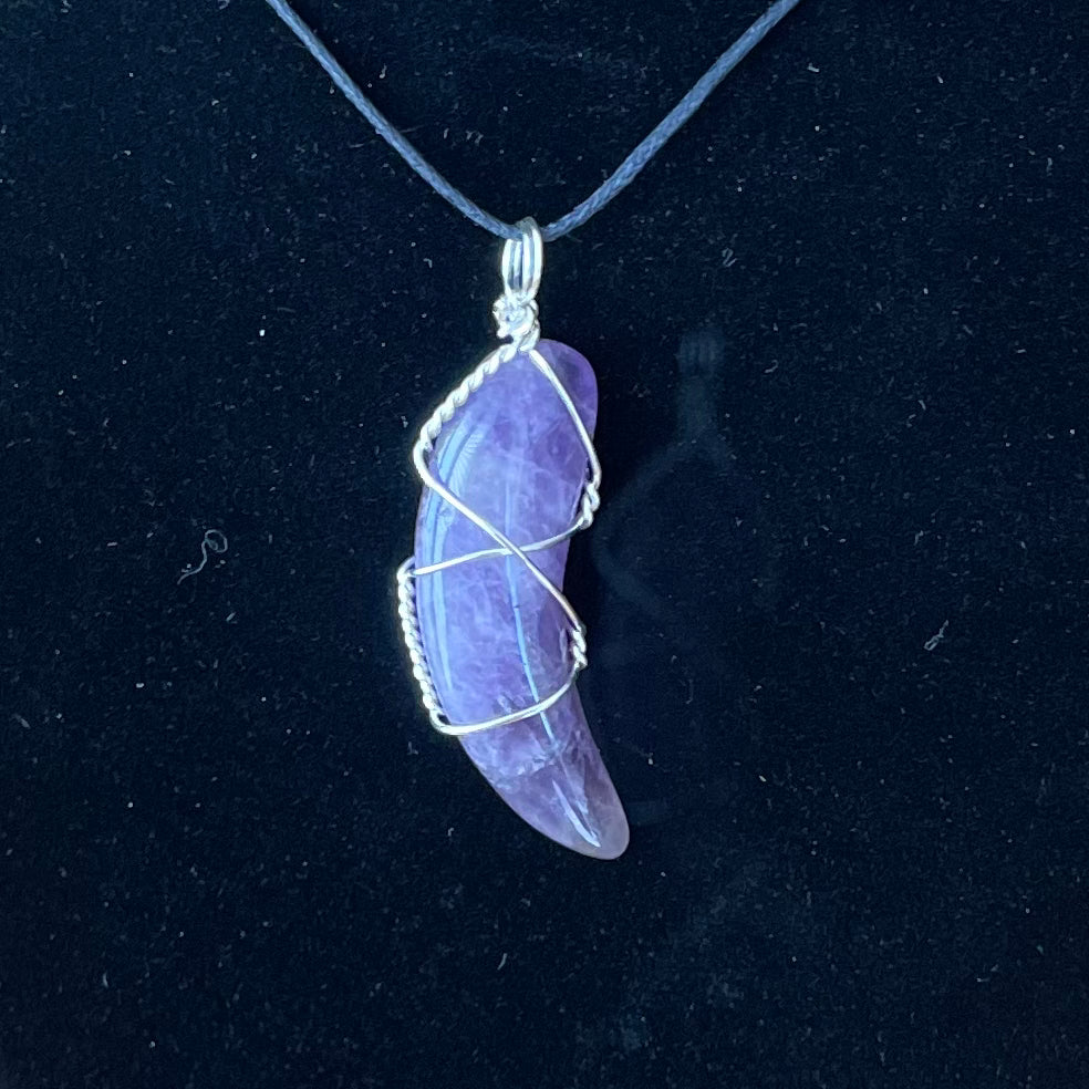 Amethyst Moon Wire Wrapped Necklace WN-0055