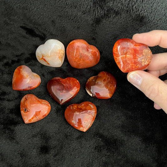 Carnelian Agate Heart, 1 Pound, WH-0002