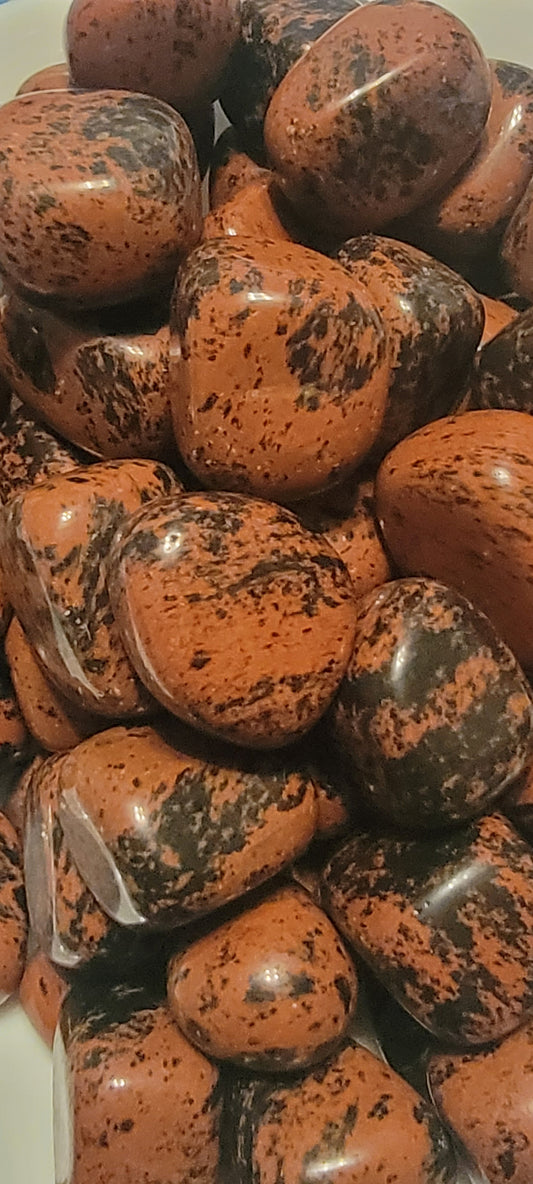 Mahogany Obsidian Tumbled Stone, 1 Pound Bag (Approx. 20-30 mm) WT-0088