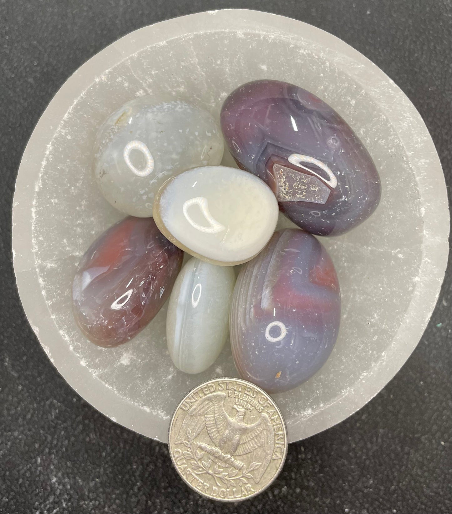 Plum Agate Tumbled Stone, 1 Pound Bag (Approx. 20-30 mm) WT-0107