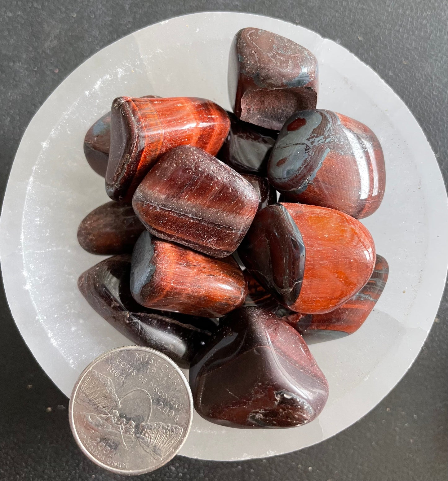 Red Tiger Eye Tumbled Stone, 1 Pound Bag (Approx. 20-30 mm) WT-0119