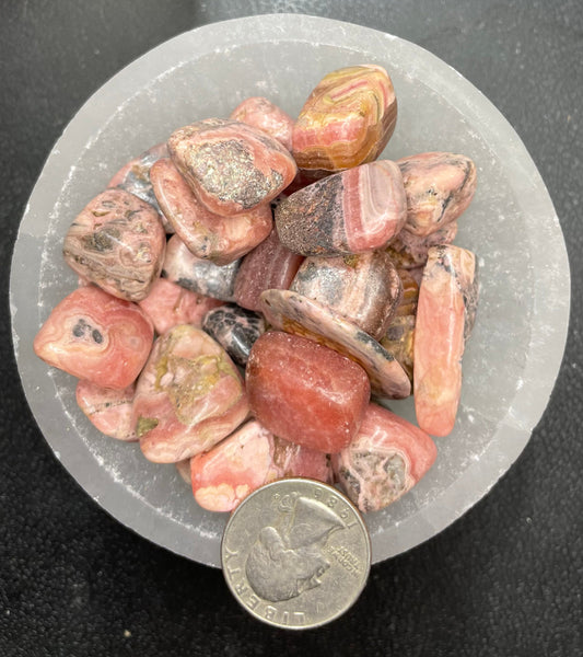 Rhodochrosite Tumbled Stone, 1 Pound Bag (Approx. 20-30 mm) WT-0120
