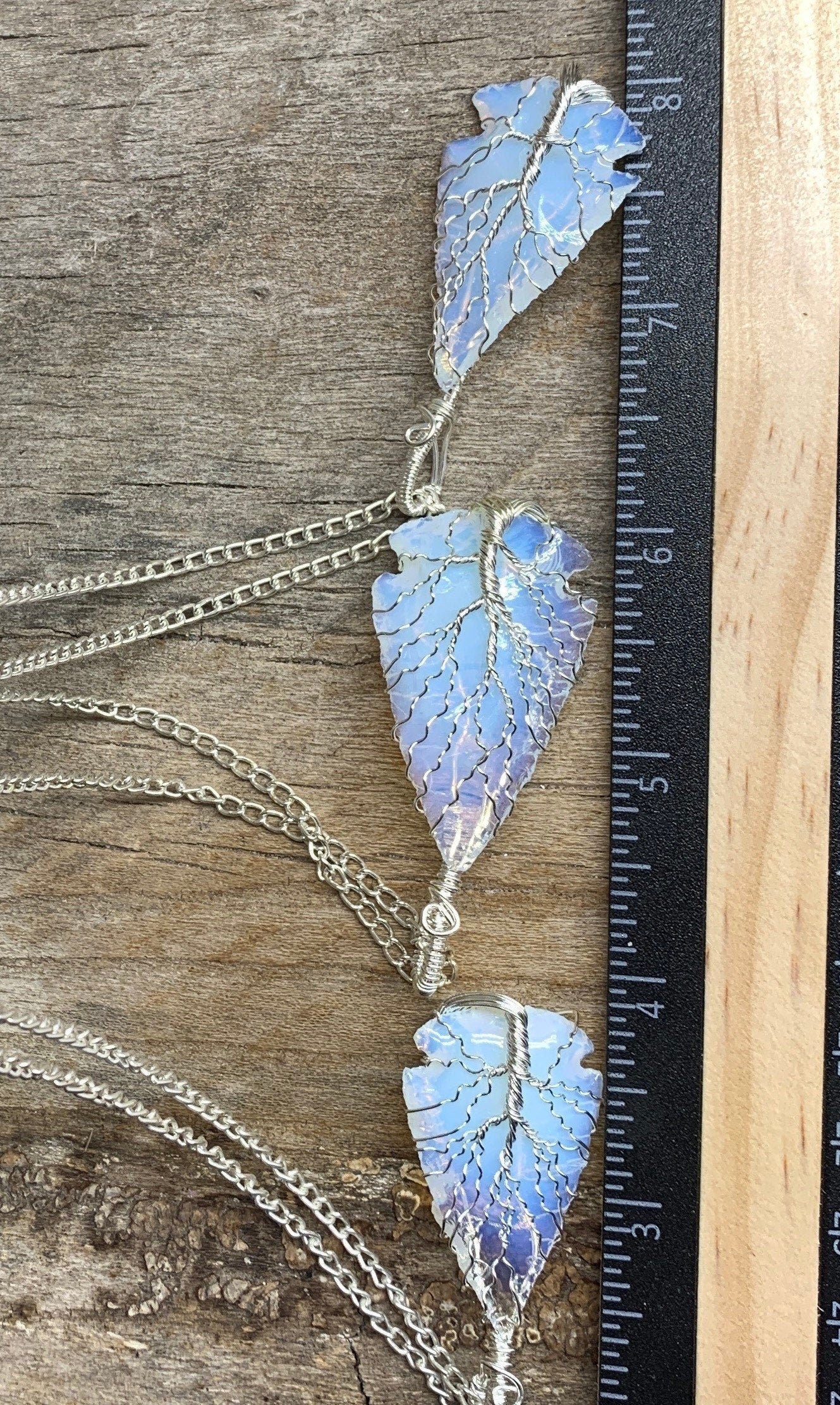 Opalite Arrowhead Wire Wrapped, Tree of Life Necklace 1202 Tree of Life, Handmade