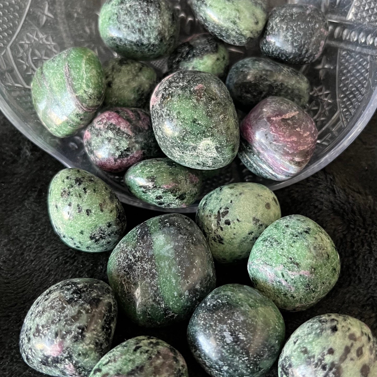 Ruby in Zoisite, 1 Pound Bag, Tumbled Stone (Approx. 7/8” - 1 1/4”) BIN-1502
