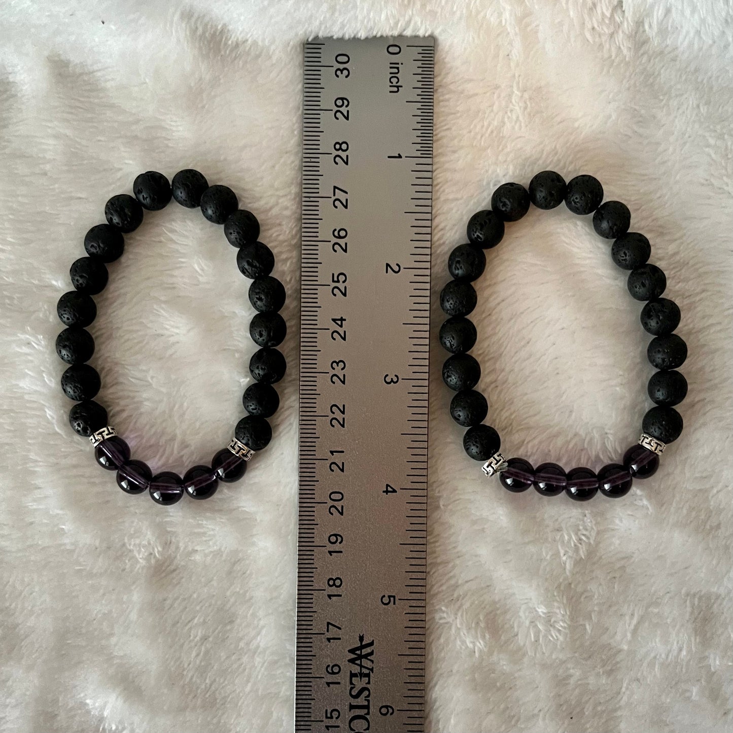 Amethyst & Lava Bracelet BRC-0040