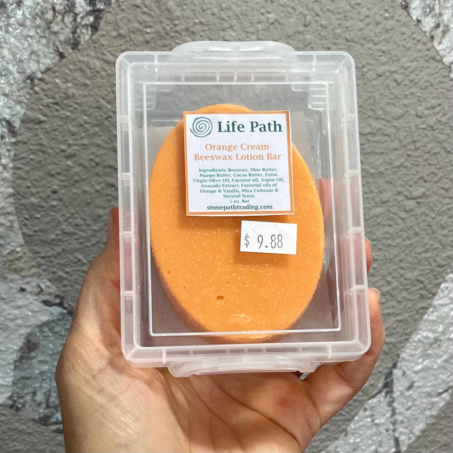 Orange Cream Beeswax Lotion Bar, Luxurious, Soft Skin, Nourishing, Moisturizing, Natural 5 oz.