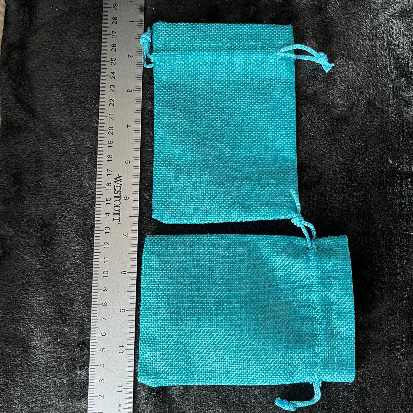 Turquoise Tweed Drawstring Bag (Approx. 4” x 6") BAG-0134