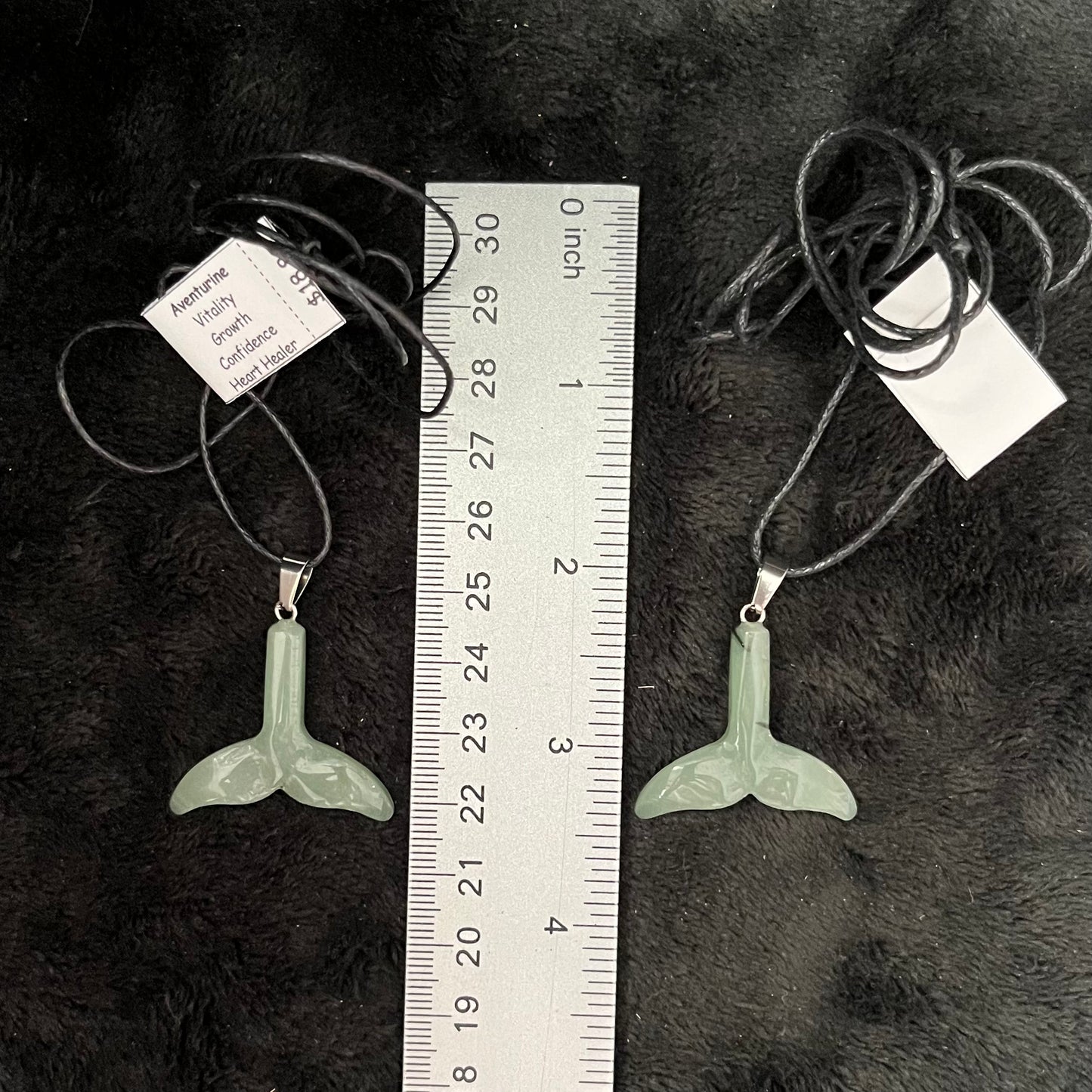Green Aventurine Whale Tail Necklace 0035