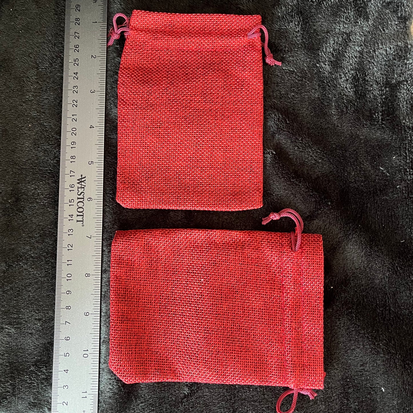 Deep Red Tweed Drawstring Bag (Approx. 4” x 6") BAG-0132