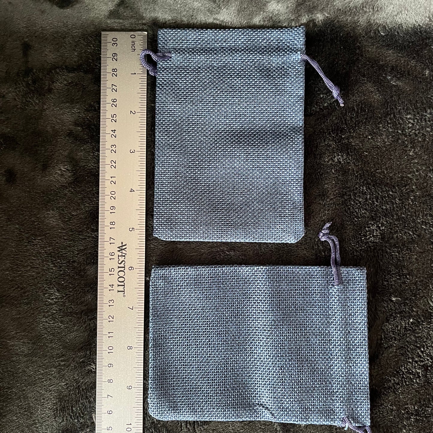 Steel Blue Tweed Drawstring Bag (Approx. 4” x 6") BAG-0147