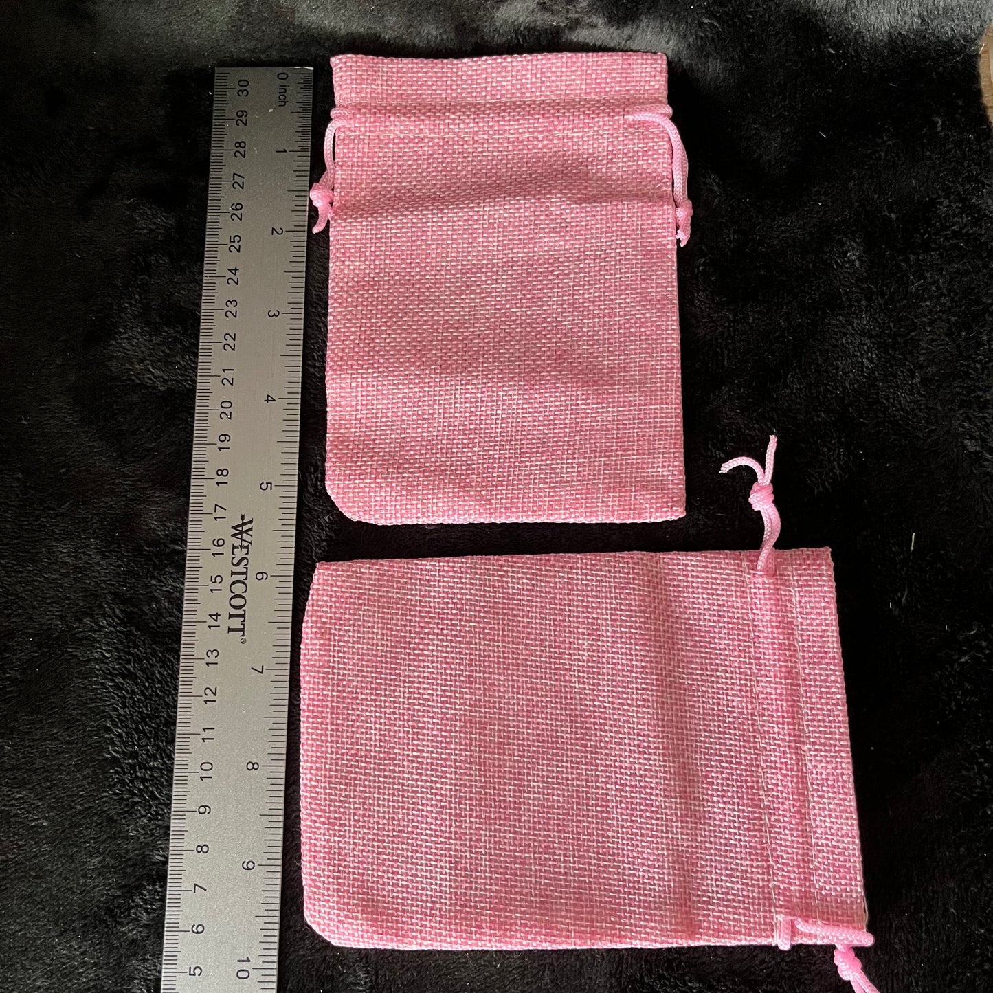 Pink Tweed Drawstring Bag (Approx. 4” x 6") BAG-0120