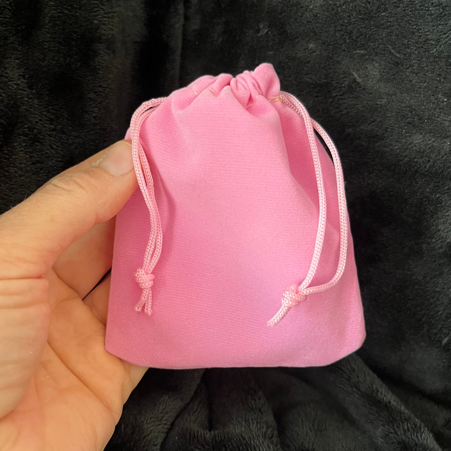 Pink Velvet Drawstring Bag (Approx. 4” x 5") BAG-0152