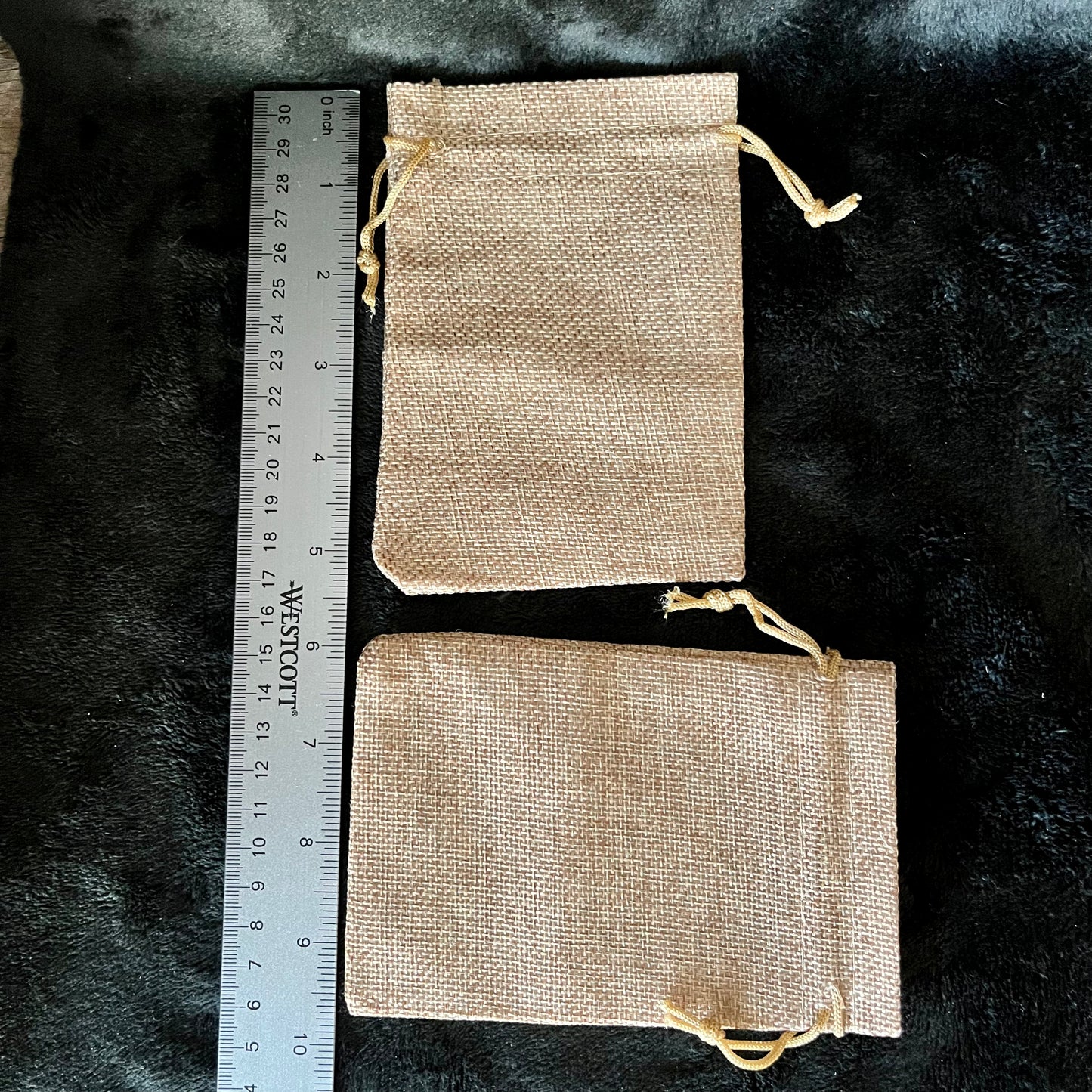 Taupe Tweed Drawstring Bag (Approx. 4” x 6") BAG-0124