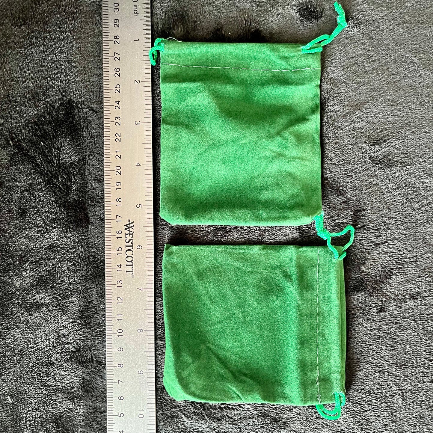 Green Velvet Drawstring Bag (Approx. 4” x 5") BAG-0159