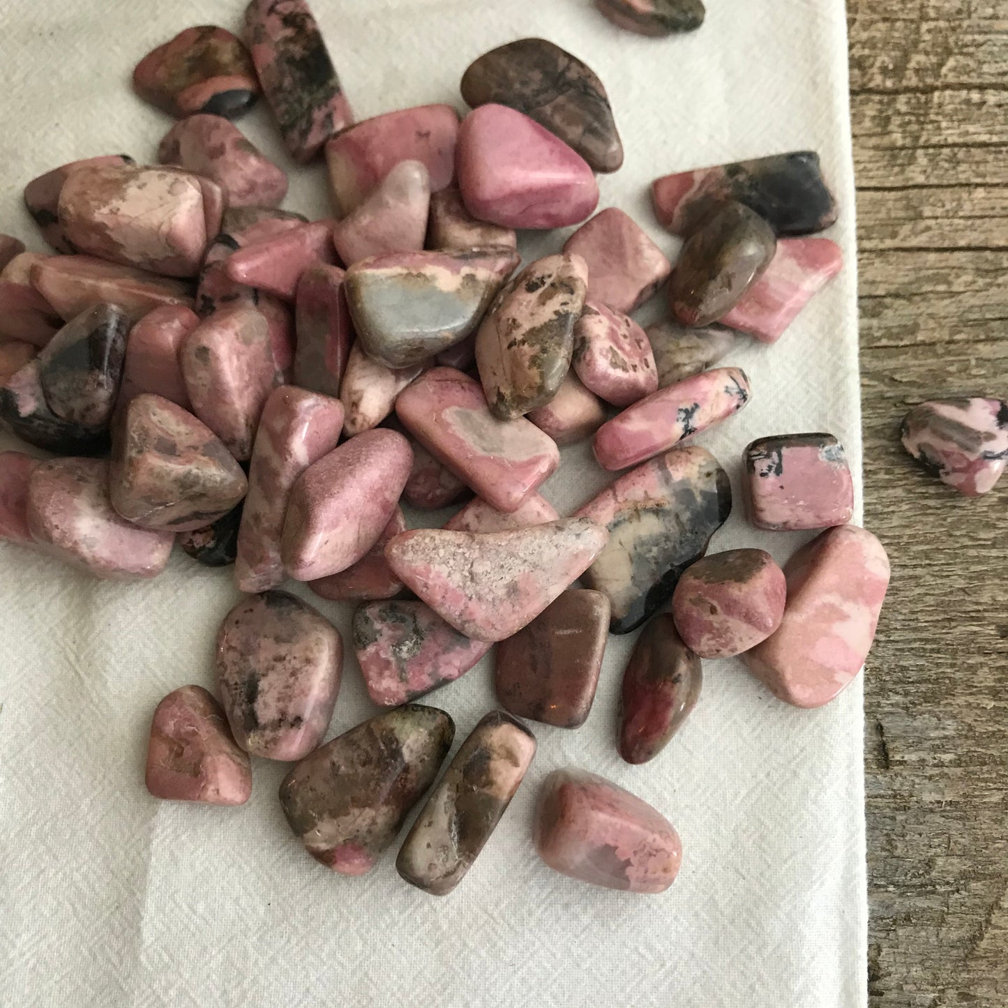 Rhodonite, Tumbled Stone (Approx. 1/2" - 1") for Wire Wrapping or Crystal Grid Supply 0716