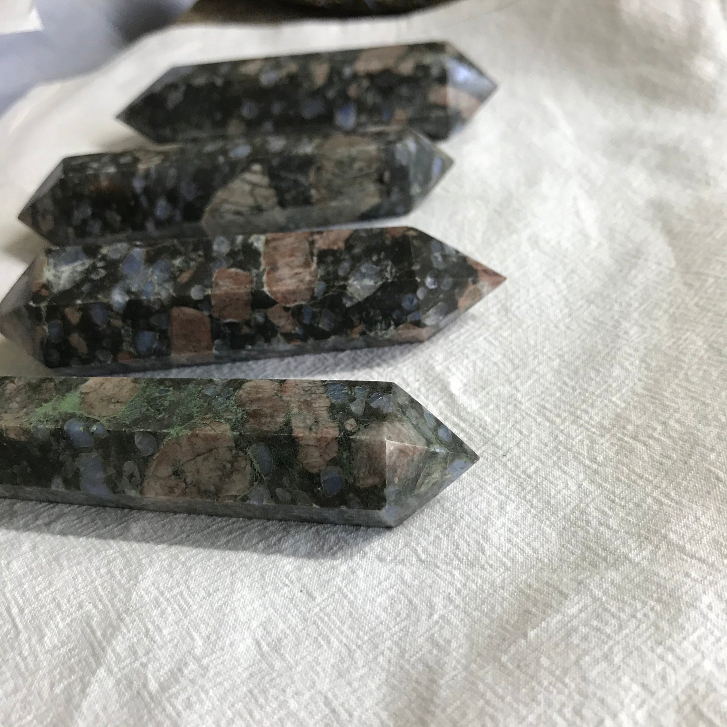 4" Que Sara  Stone Wand, One Crystal, Polished Double Terminated Que Sara , Joyful & Freedom Stone, Higher Chakras T-0071