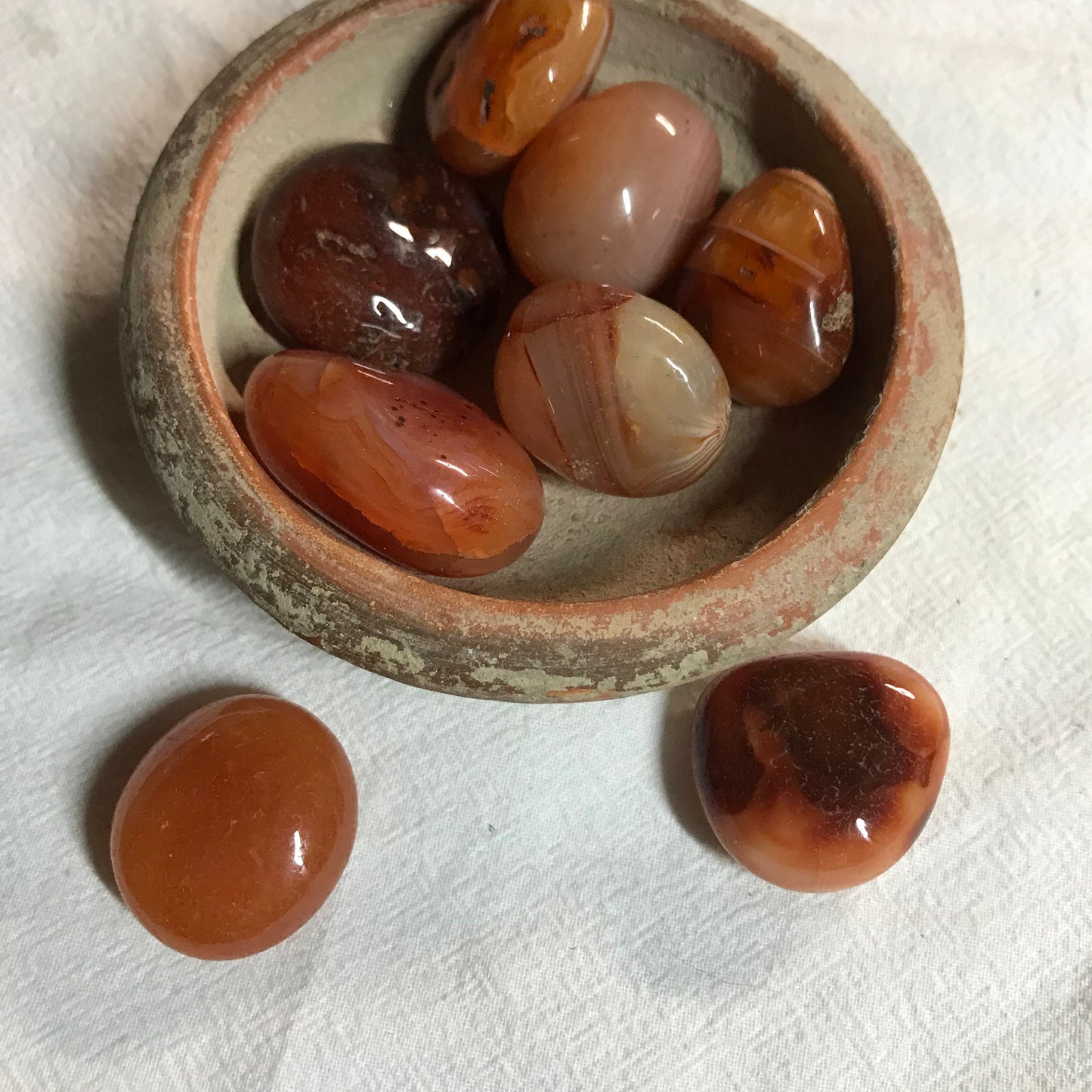 Carnelian Agate Tumbled Polished (Approx 1" - 1 1/4") Polished Stone for Crystal Grid, Wire Wrapping or Craft Supply 0661