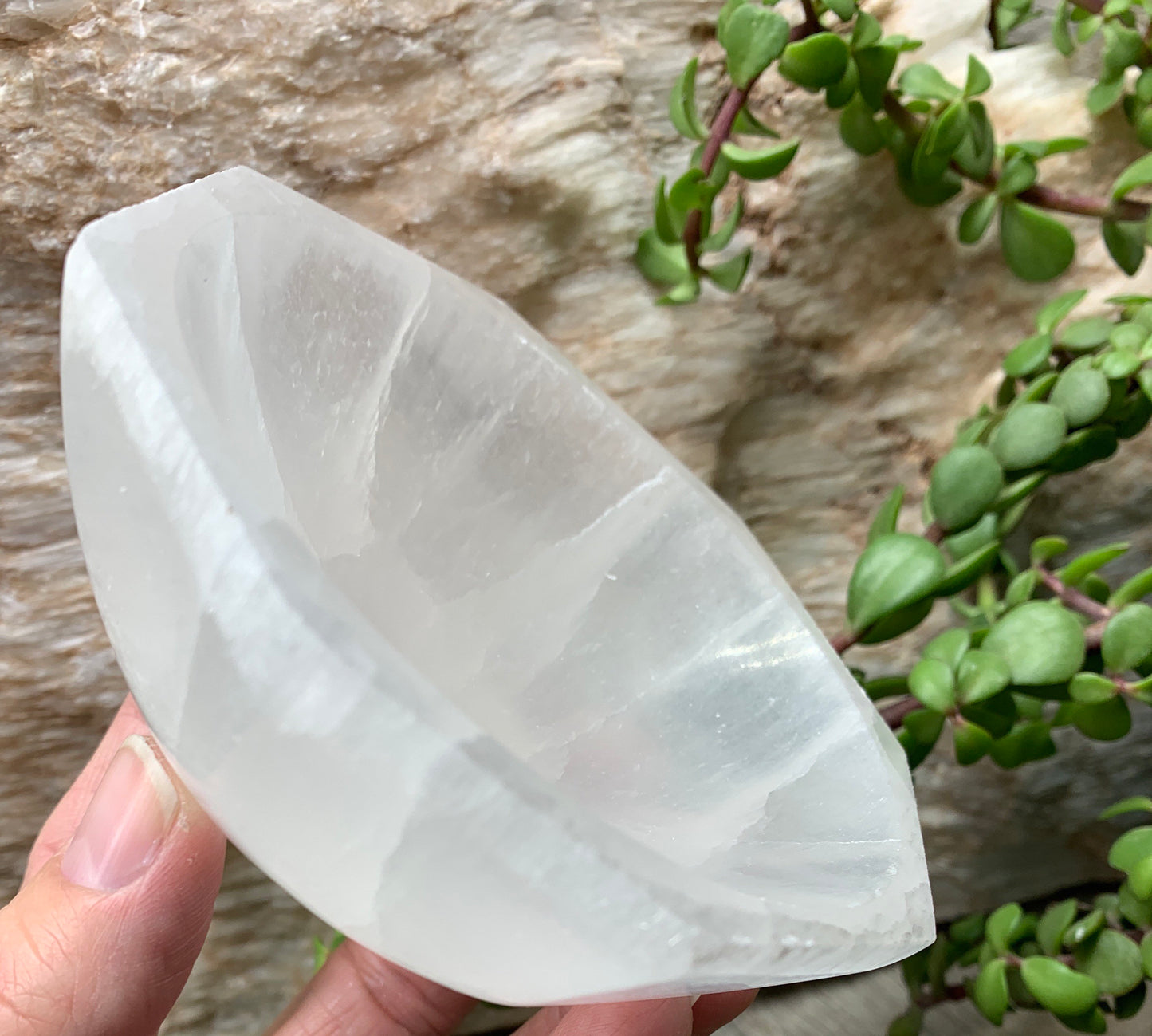 Selenite Bowl, Octogon, Eight Sided (Approx. 4") S-0067