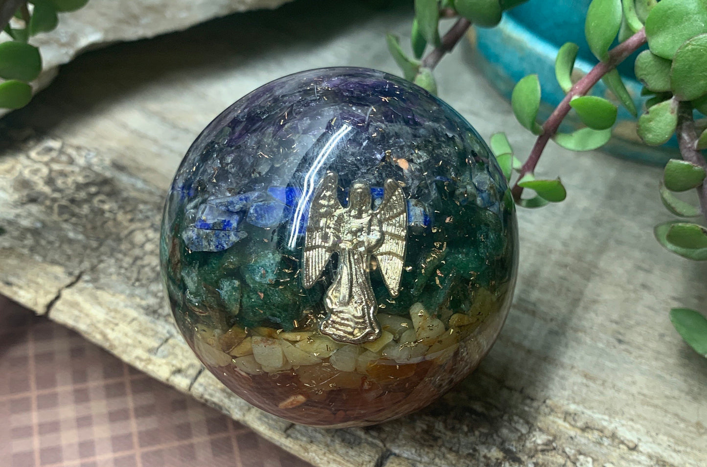 Orgonite Chakra Crystal Sphere 2 1/2” ORG-0017