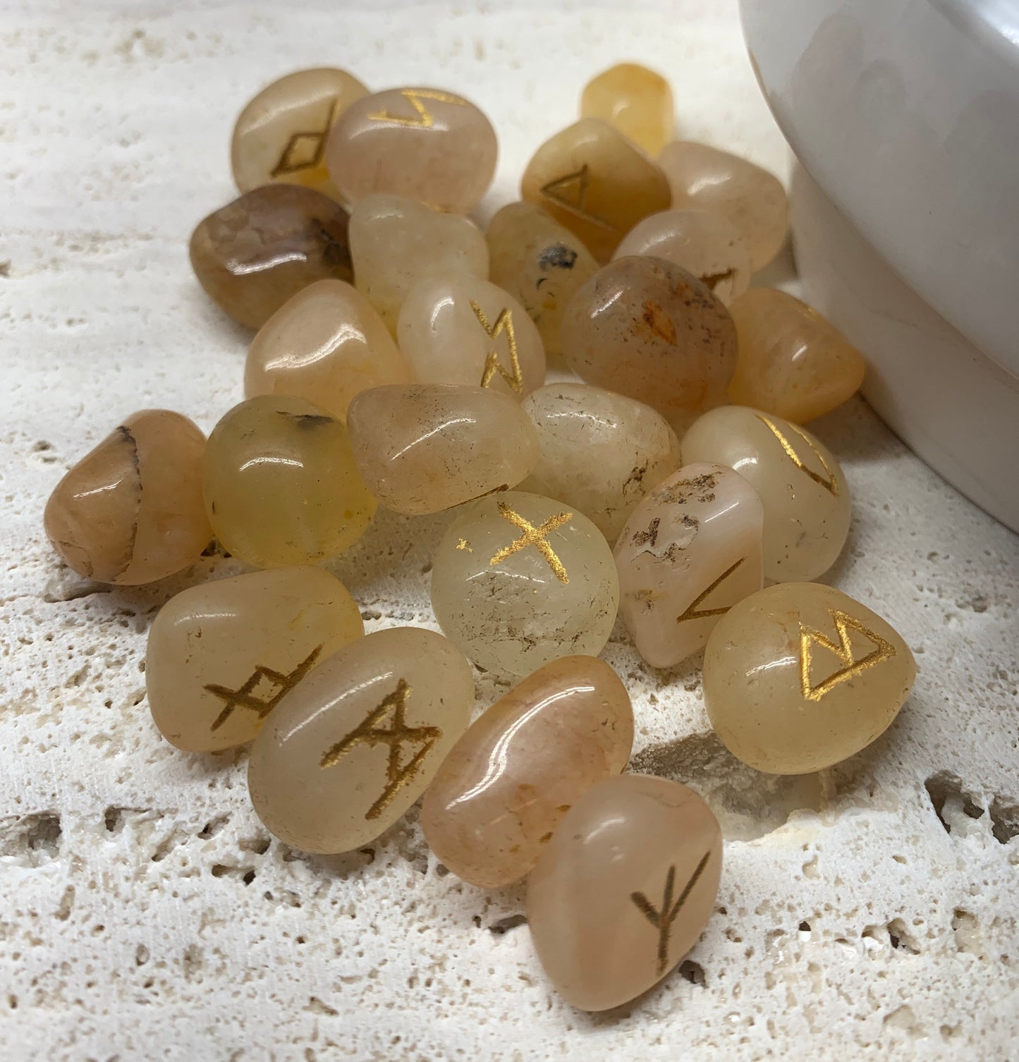 25 Piece Yellow Aventurine Rune Set KIT-0033