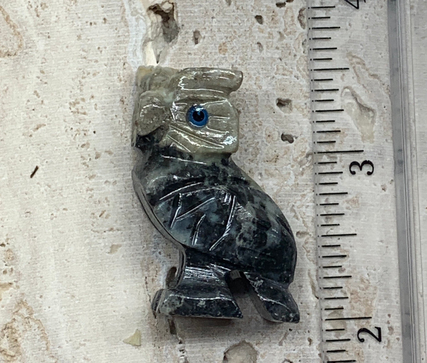 Owl Carved Soapstone (Approx. 1 3/4") 0764