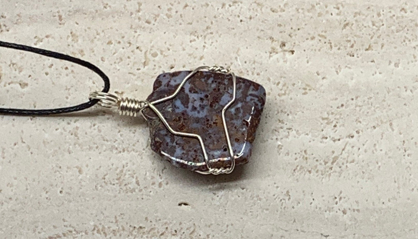 Agate Wire Wrapped Necklace NCK-0753