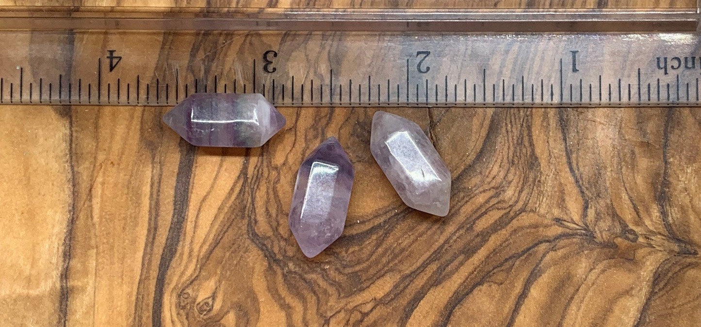 Natural Fluorite Double Point, Double Terminated Crystal Point (Approx. 3/4") T-0022