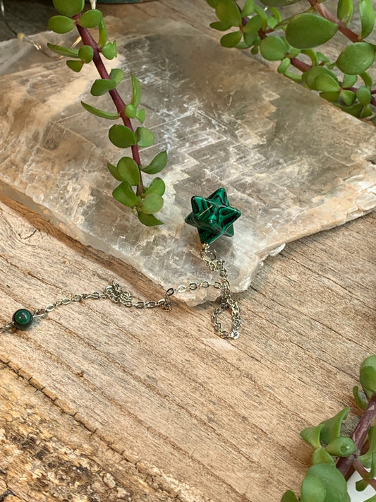 Green Malachite Merkaba Pendulum (Synthetic) 0932