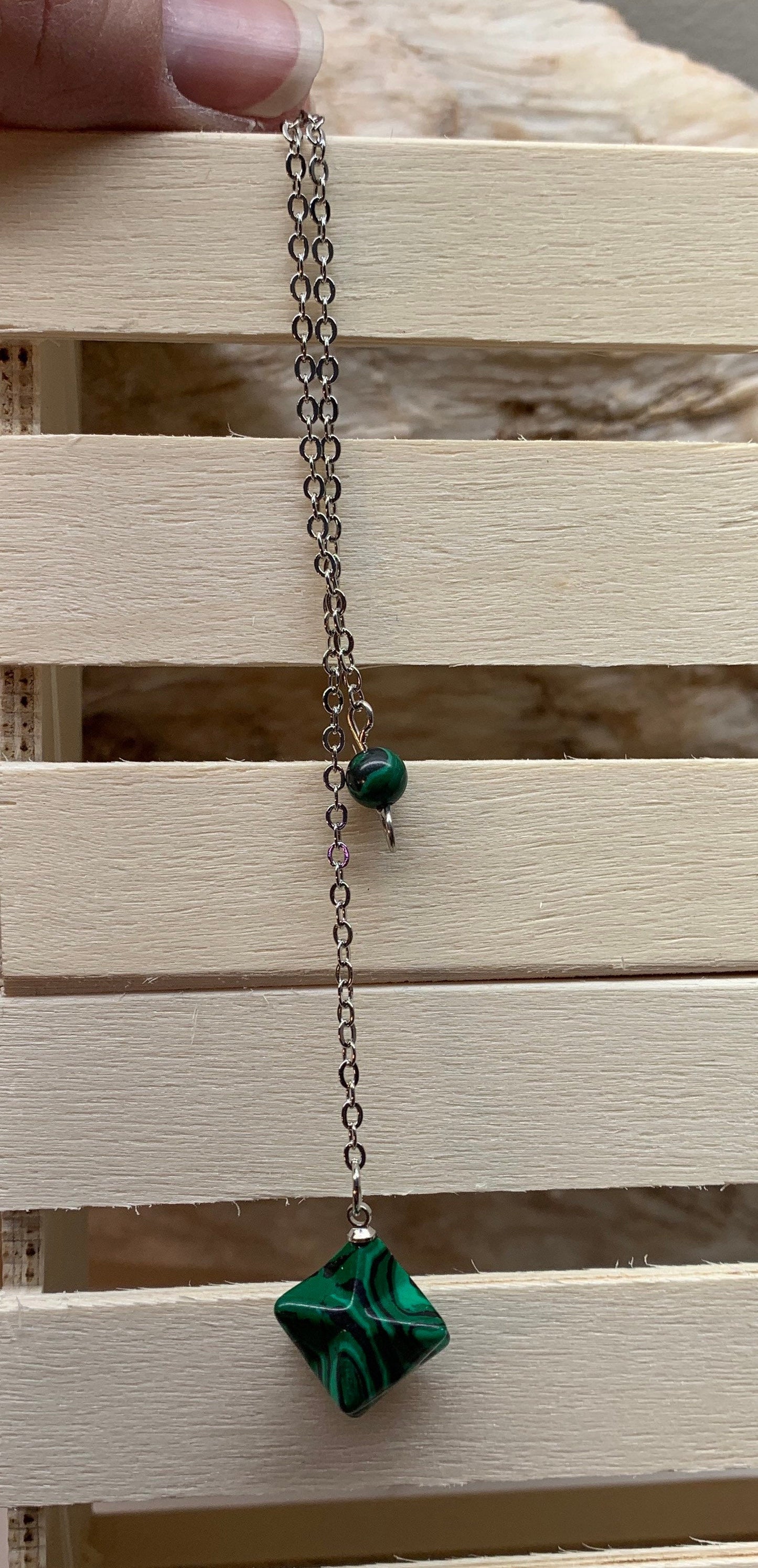 Green Malachite Merkaba Pendulum (Synthetic) 0932