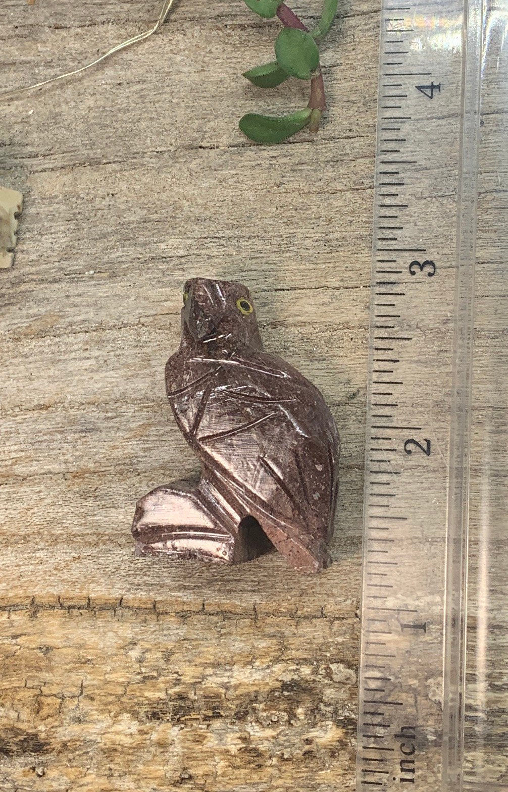 Parrot Carved Soapstone Figurine 0768