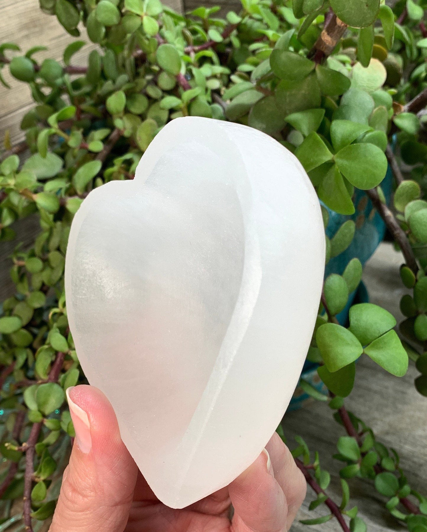 Selenite Heart Bowl Medium (Approx. 3 1/2") S-0060