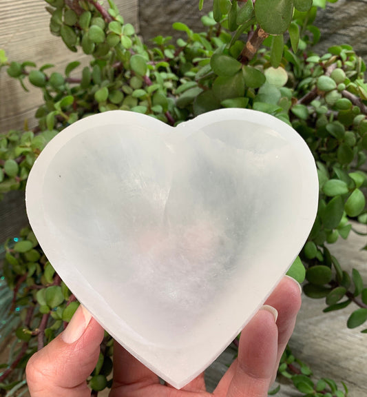 Selenite Heart Bowl (Approx. 4 3/4") S-0045