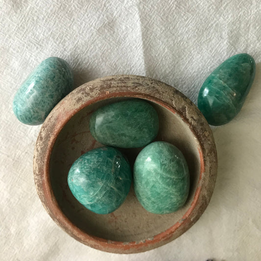 Amazonite Palm Stone, (Approx 2 1/4" - 3") Healing Stone for Crystal Grid or Craft Supply 1572