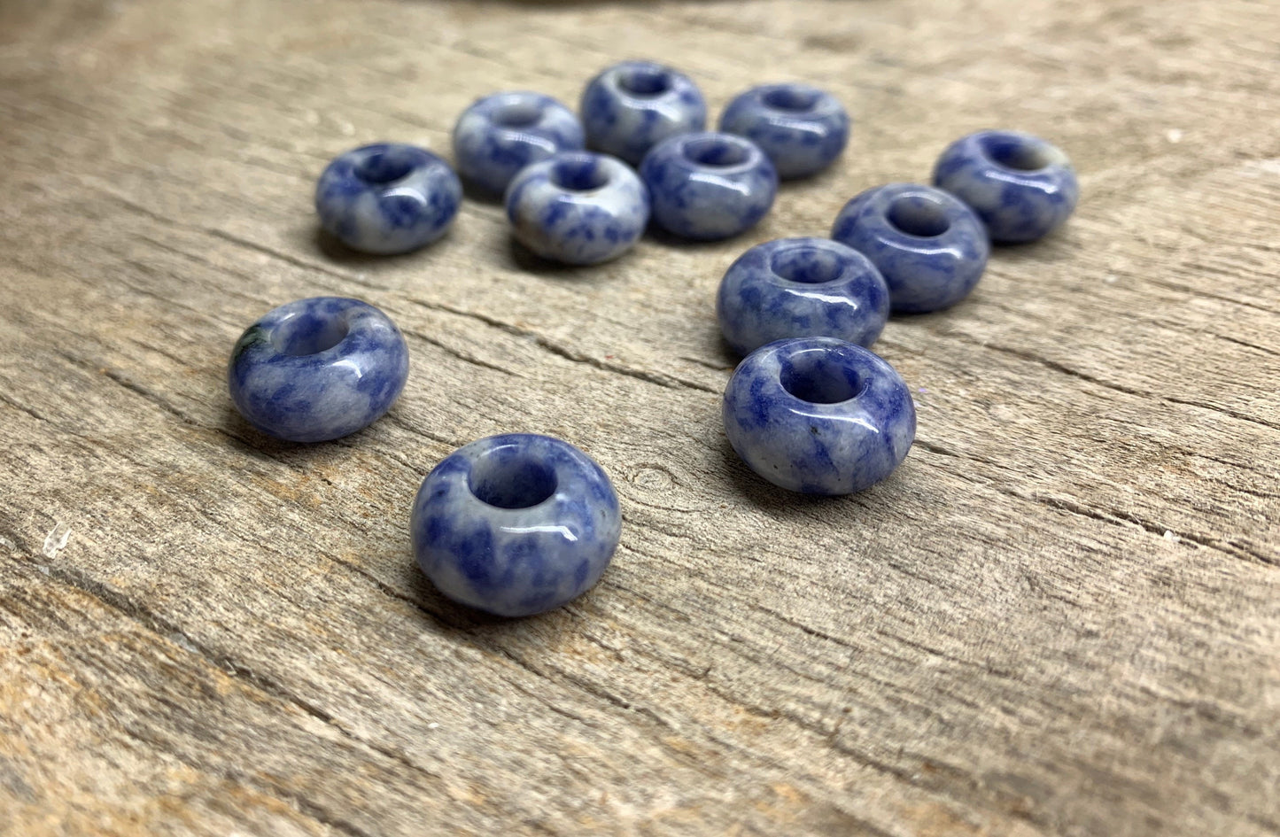 Sodalite Crystal Beads 14mm, 5mm hole. 0262