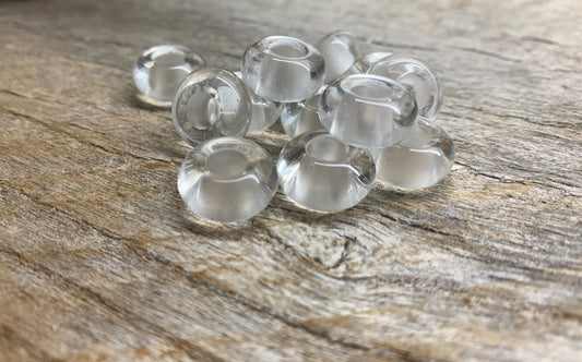 Clear Quartz Crystal Beads 14mm, 5mm hole. 0671-D