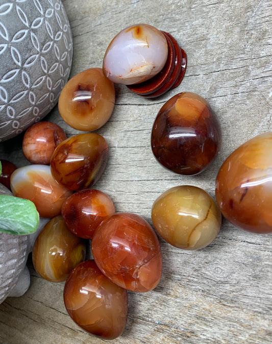 Carnelian Agate Egg, Beautiful, Creativity Stone 1 1/8”-1 1/2” 1546