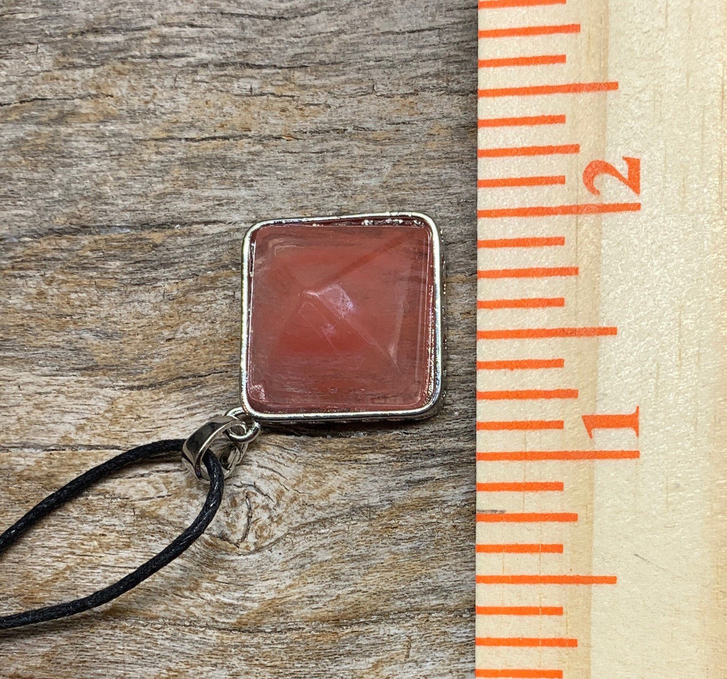 Cherry Quartz Pyramid Necklace NCK-1085
