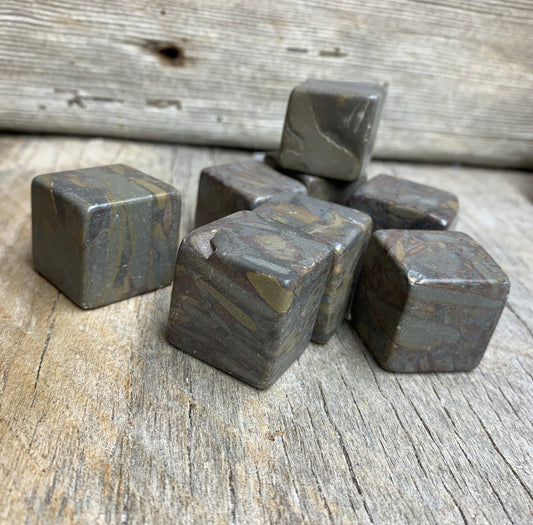 Bamboo Jasper Cube 0599 (Approx. 7/8”- 1 1/4”)