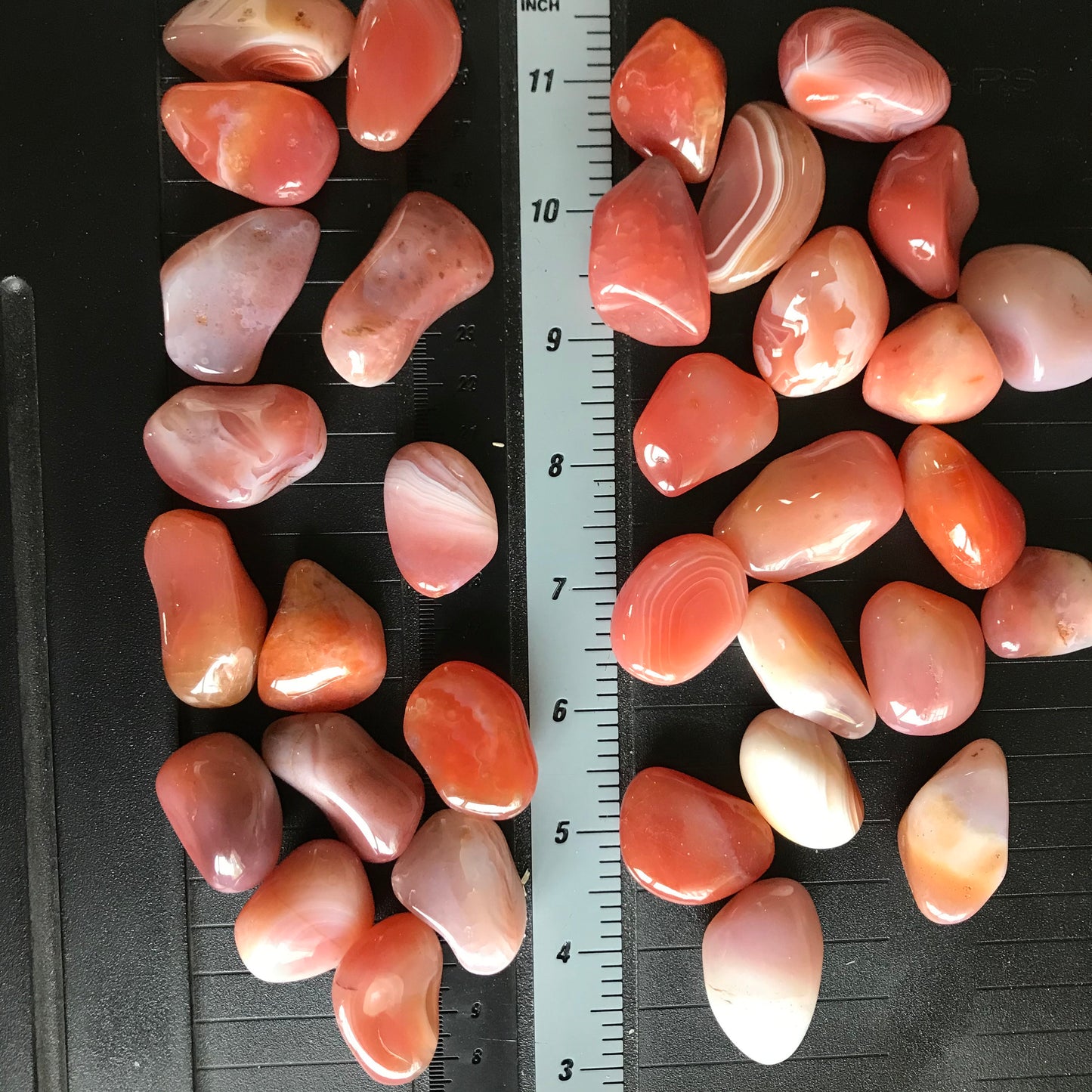 Peach Botzwana Agate Tumbled Polished (Approx. 3/4" - 1") Polished Stone for Crystal Grid, Wire Wrapping or Craft Supply BIN-1346